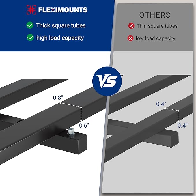 FLEXIMOUNTS 4-Pack 2x6ft Heavy Duty Garage Wall Shelving, 1200lbs Capacity, Garage Shelving Wall Mounted with 8 Hooks, Storage for Power Tools, Garden Supplies, Storage Bins, Lite Series