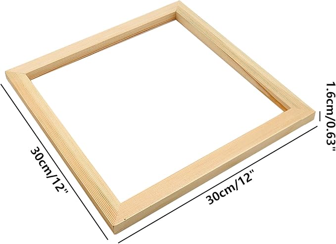 Wood Canvas Frames, Solid Wood Canvas Stretcher Bars Kits,Solid Wood Picture Frames for Oil Paintings,Prints,Posters,Wall Art Needlework,2 Pack(30 * 30cm/12 * 12")