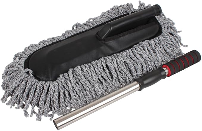 Car Duster Microfiber Duster Extendable Long Handle Microfiber Car Duster with External Scratch Free Car Interior Exterior Dusting Tools