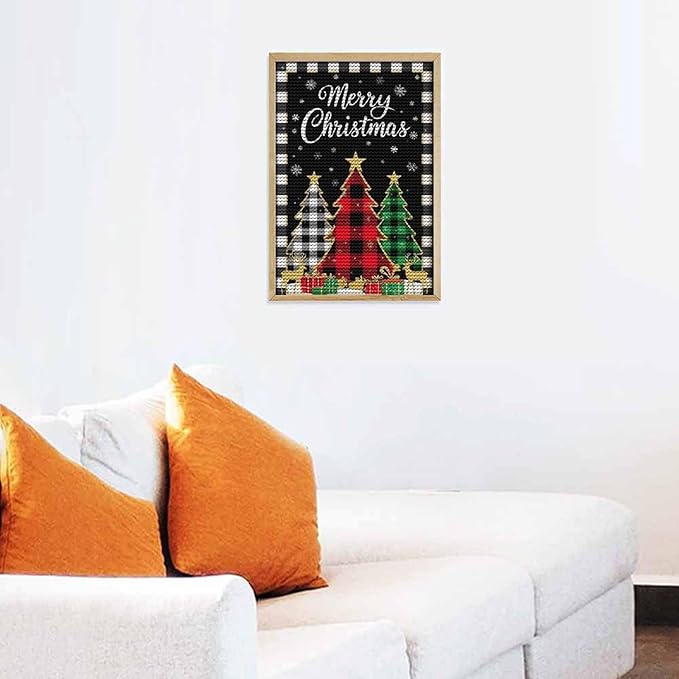 AIVKIEJK Diamond Painting Kits for Adults - Merry Christmas Tree Holiday Painting DIY 5D Full Drill Diamond Dots Paintings with Diamonds Gem Art and Crafts Home Decor 8"x12"