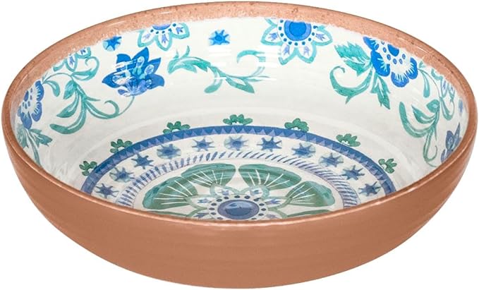 Rio Turquoise 8'' Dinner Bowl Durable Melamine Indoor/Outdoor, Shatter-Resistant, and Dishwasher Safe Dinnerware for Salad, Soup or Snacks - Multicolor - Set of 6