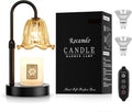 Candle Warmer Lamp with Timer, Birthday for Women Mom, House Warming Gifts Modern Farmhouse Home Decor, Dimmable Wax Melt Warmer for Jar Candles with 2 Bulbs (Amber)