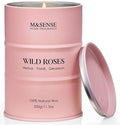M&SENSE Wild Rose Natural Scented Candle, 70 Hours Long Lasting Soy Candles 11.3oz, Stress Relief Aromatherapy Candles for Women, Romantic Candle Gifts Valentines Day Gifts for Her