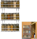 Evelots 2 Pack 3-Tier Spice Rack-Door/Wall Mounted-Sturdy Coated Metal-Up to 36 Bottles