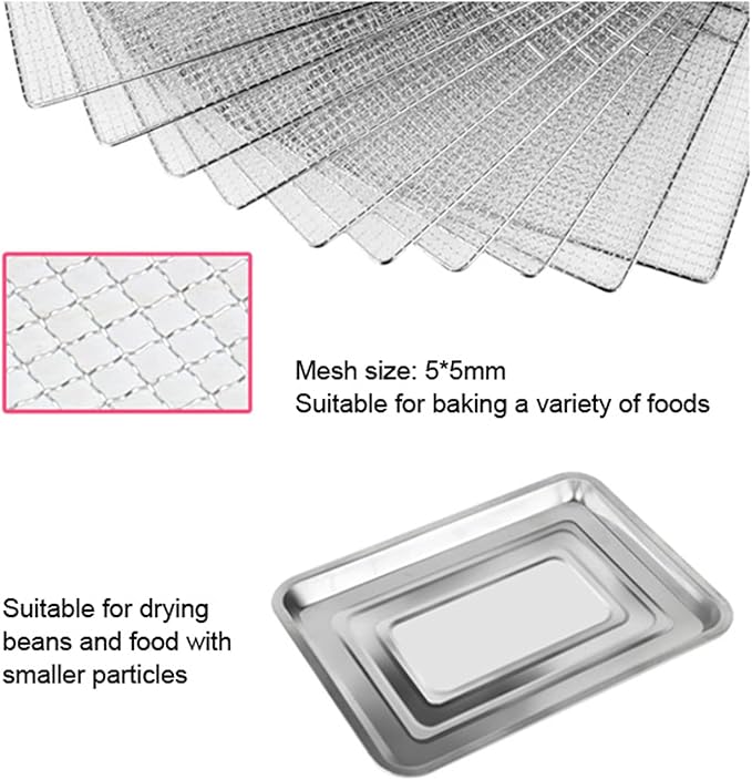 Stainless steel 10 Layer Food Dehydrator Fruit Vegetable Dry Machine Pet Food Dryer Food Dehydrator for Fruit Vegetable Herbs Dog Treats Meat Drying 110V 86℉-194℉