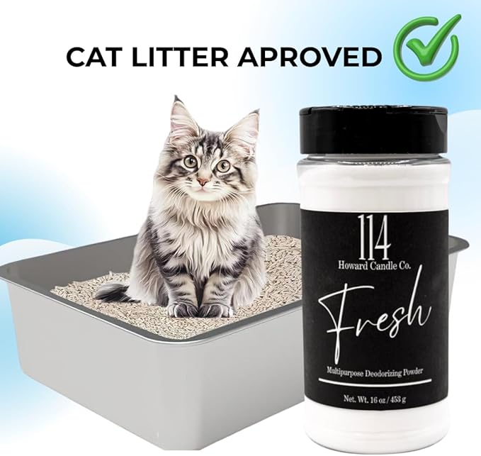 16 oz. Powerful Fresh Linen Fabric & Upholstery Deodorizer & Freshener. Home Odor Eliminator For Strong Odor. Pet Safe. Vacuuming Powder Use for Furniture,Carpet,Rug,Mattresses,Cat Litter