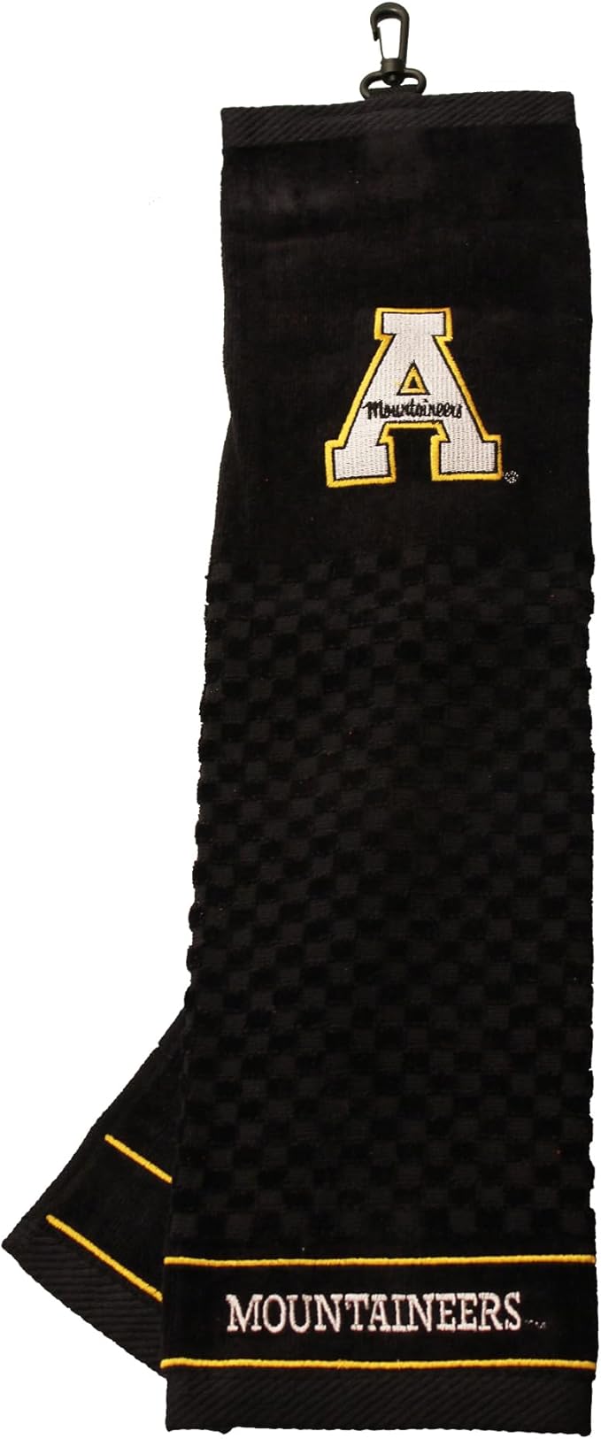 Team Golf NCAA Appalachian State Mountaineers Embroidered Golf Towel Embroidered Golf Towel, Checkered Scrubber Design, Embroidered Logo