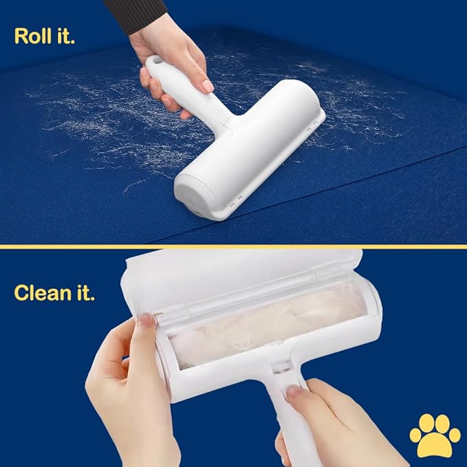 Pet Hair Remover, Reusable Self-Cleaning Lint Roller for Dogs & Cats, Fur Remover for Furniture, Couch, Carpet, Clothes, Bedding & Car, No Adhesive, Multi-Surface, Easy to Use