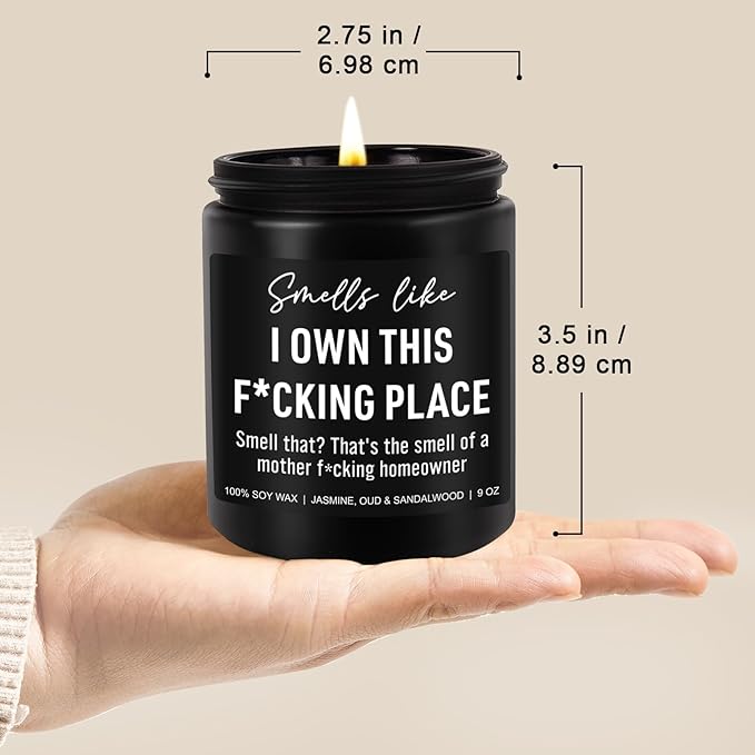 Funny Scented Candle, House Warming Gifts New Home, Housewarming Gifts for Women, Men, Couple, New Homeowner - First Apartment Essentials - Closing Presents for Home Buyers - 9 oz