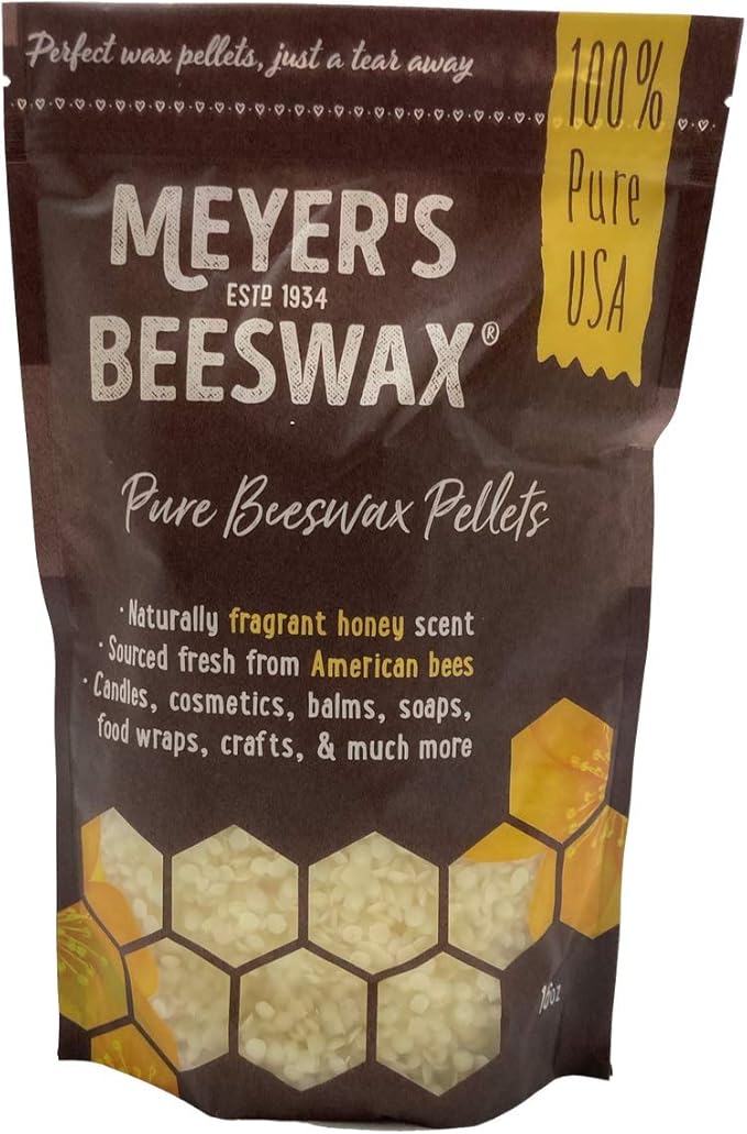 Meyer's Pure Domestic USA Beeswax, Not Imported, Additive Free Triple Filtered Pellets for All Your Do It Yourself