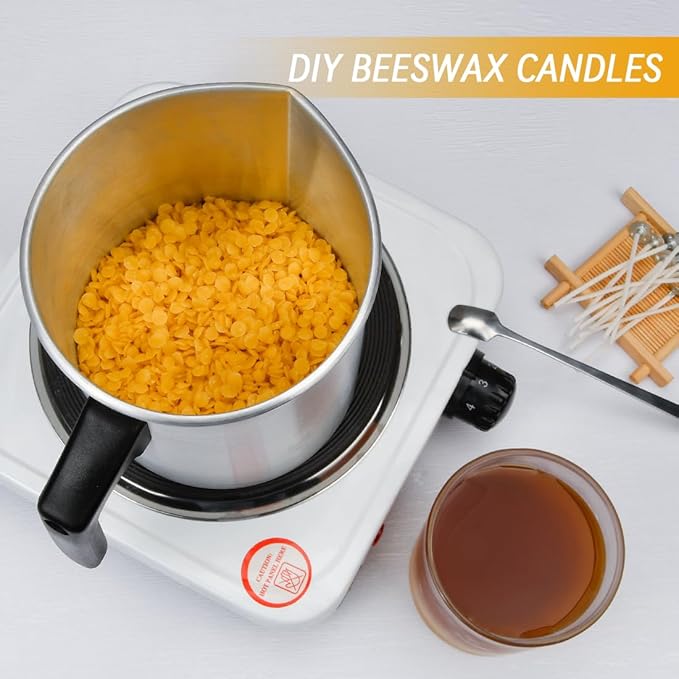 olorvela Yellow Beeswax Pellets 1lb,Natural Organic Beeswa Triple Filtered,Beeswax for Candle Making, Skin DIY,Hair Care,Lip Balm and Soap Making Supplies