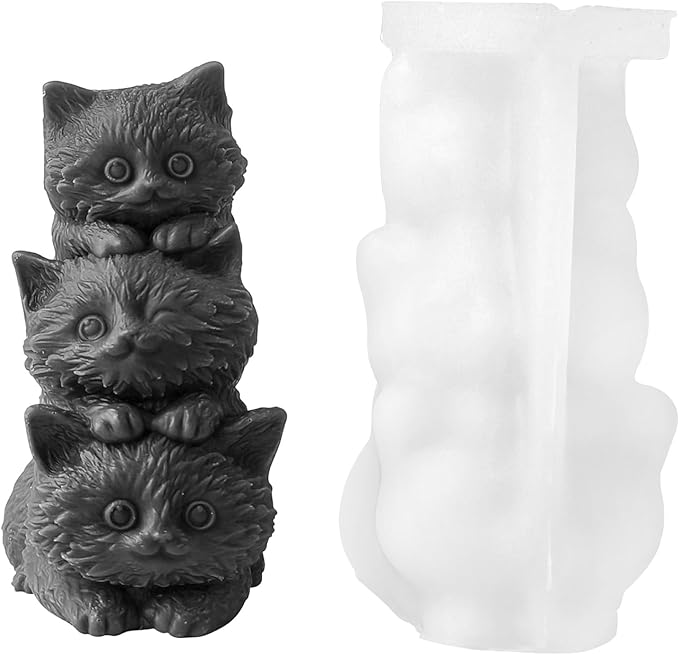 Cat Silicone Candle Mold, Decorative Animal Candle Mold for Wax and Resin Crafting