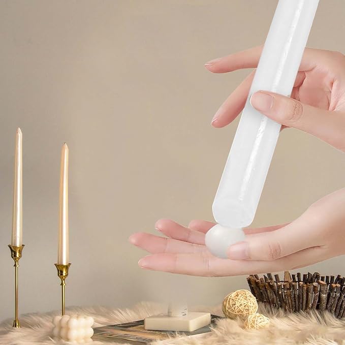 24 Dots White Taper Candle Holders Adhesive candl Grips Small Candle Accessories Inserts-Adhesive, Accessori Candles Wax Sticky Dots(24)