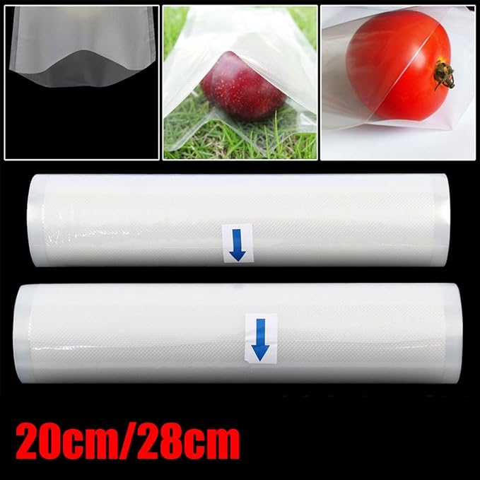 PRETYZOOM Maximize Freshness: 20x500cm Embossed Vacuum Sealer Bags Jumbo Vacuum Storage Bags Air Removal Channels for Long-lasting Storage