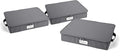 Covermates Keepsakes Zip-Top Storage Box Set, 3 Pack Heavy Duty Polyester Organizer Bins, Stackable Design, ID Window, Reinforced Handles, Closet Home Storage, Graphite