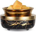 mocosa Ceramic Wax Melt Warmer 3-in-1 Candle Warmer Electric Wax Warmer for Scented Wax Melter Burner for Home,Office, for Mom Women（Black Gold）