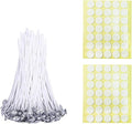 BEADNOVA Candle Cotton Wicks 4 Inch 50pcs with Stickers Short Candle Making Wicks and Double Sided Stickers for Making DIY