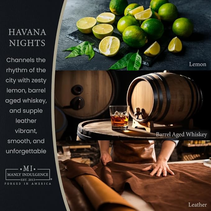 Manly Indulgence Havana Nights Scented Wax Melts, Wax Melt Warmer Cubes, Long Lasting Scented Wax Warmer Cubes, 4 Pack, 6 Cubes Each - Made in The USA
