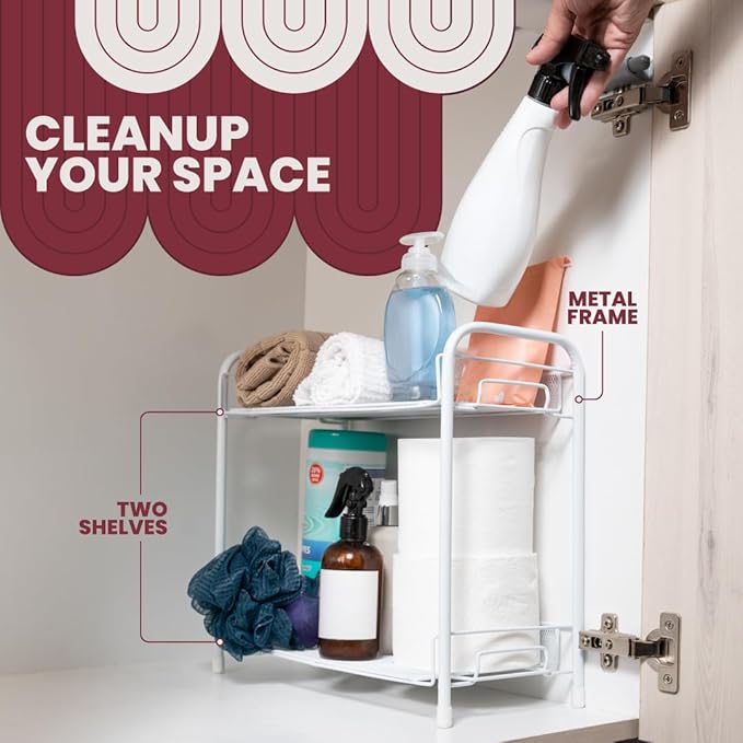 ANGORA BRANDS Under Sink Organizers - Under Sink Organizers and Storage - Multi-Purpose and Storage - 2-tier Kitchen Sink Organizer - Under Sink Organizer by Roppa