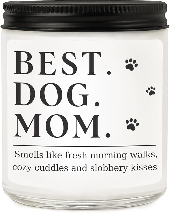 Dog Mom Gifts for Women, Unique Dog Mom Lovers Gift for Her Girlfriend Sister Bestie Wife, Funny Mothers Day Present Ideas - Lavender Scented Candle