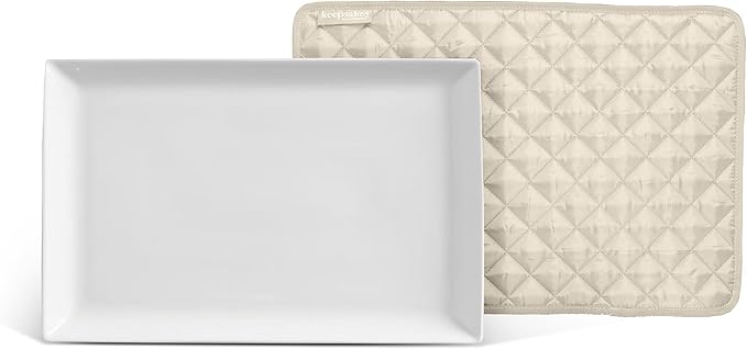 Covermates Keepsakes Quilted Dish Dividers – Set of Padded Plate Protectors for China & Dinnerware Storage, Scratch Protection, Machine Washable, Cream