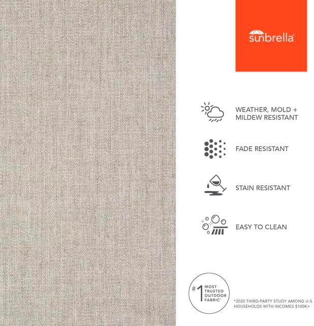 Sunbrella Outdoor Fabric by The Yard | Triumph Stone | Official Sunbrella Seller | Indoor or Outdoor Upholstery Fabric for Chairs, Cushions, Drapery, Pillows, Furniture