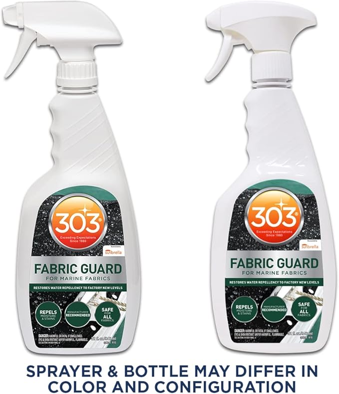 303 Products Marine Fabric Guard – Water Repellent & Stain Shielding Fabric Spray, Safe for All Outdoor Upholstery, Simple & Easy to Use, Protectant Spray for Boats, 32oz (6 Pack)