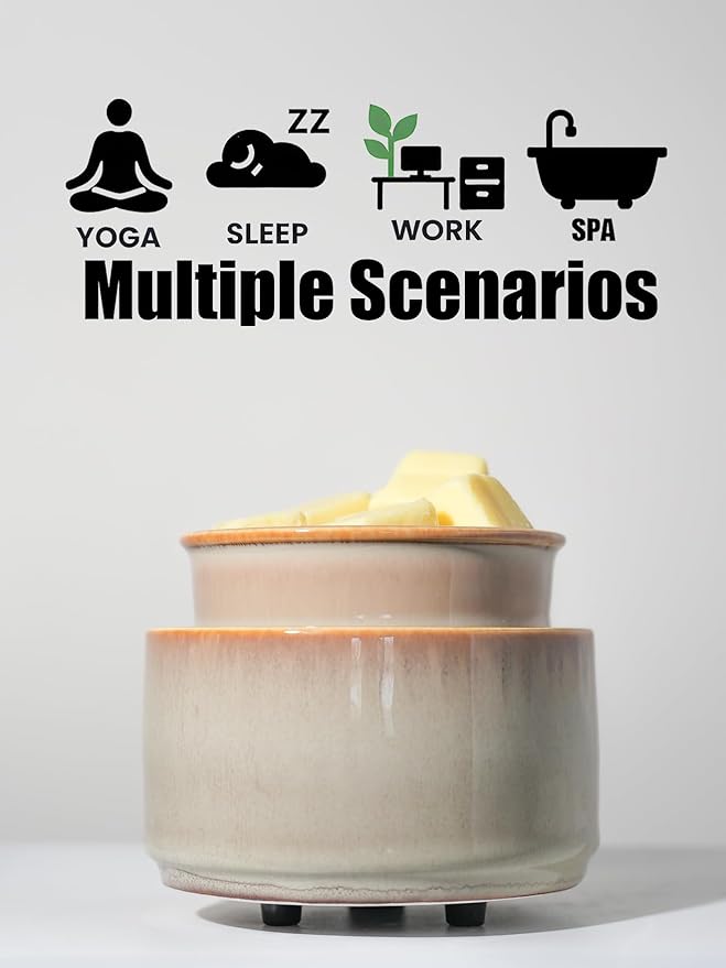Ceramic Electric Wax Melt Warmer & Cube Oil Melter Cute Small Warmers Aromatherapy for Home Decorative Burner Melts Scented Candle Tart Scent Warm Fragrance (Yellow Mix)