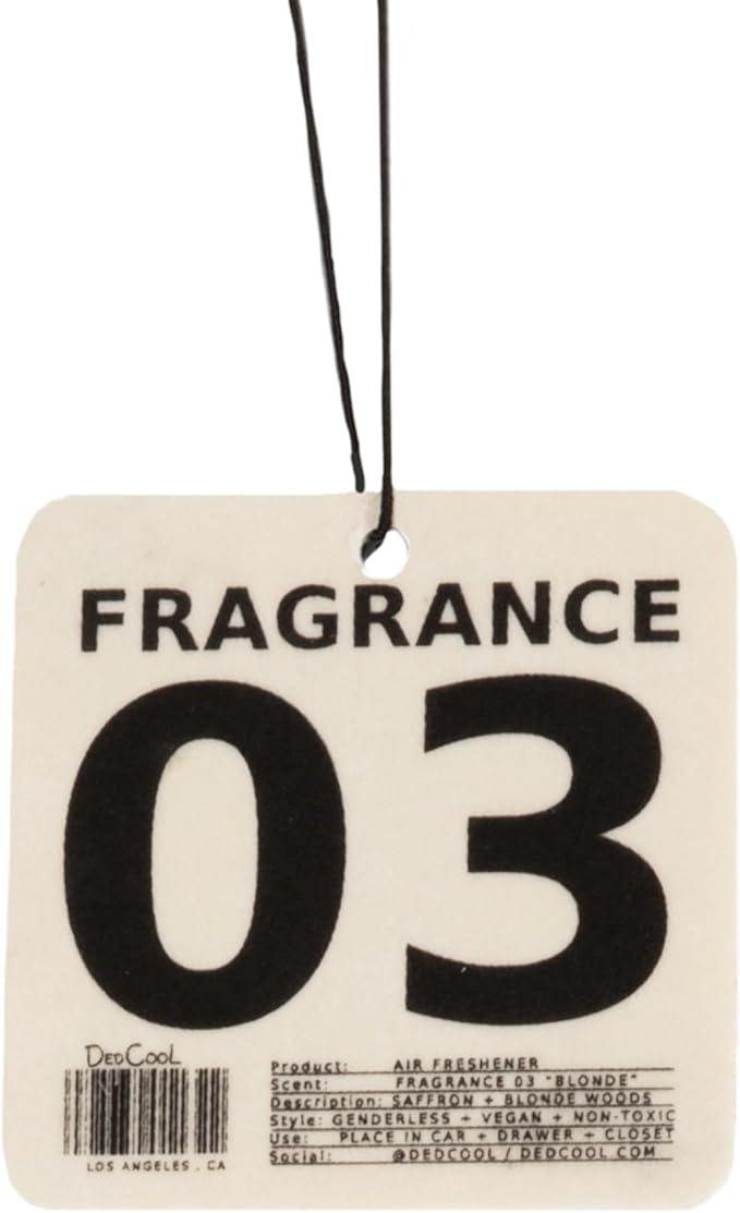 DedCool Air Freshener | Fragrance 03 | Hanging Odor Eliminator for Cars, Closets & Drawers | Juniper Berries, Pomelo & Saffron | Long-Lasting Essential Oil Infused Scent | Non-Toxic