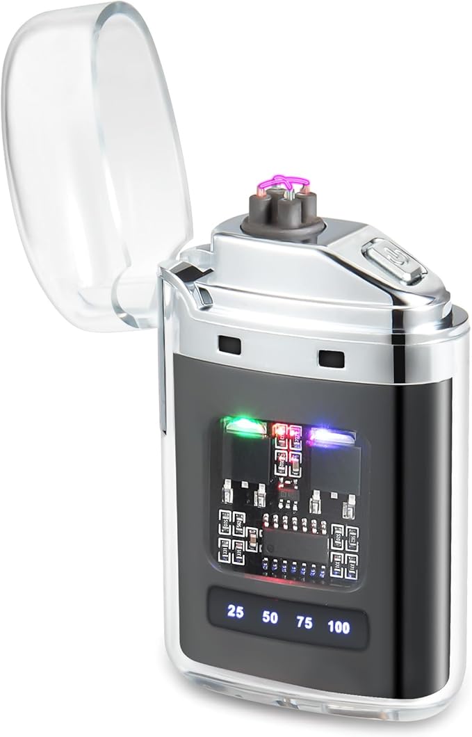 Dual Arc Lighter for Candles, Grills & Camping - USB Rechargeable, Windproof Flameless Plasma Lighter for Outdoor Use - lighters for Men by AXHHTVCGY