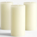 Melt Candle Pillar Candles, 3 Pack - Unscented Candles for Home, Church, Weddings, & More - 3" x 6", Ivory