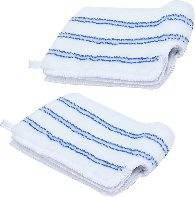 2 Pack Microfiber Mop Replacement Heads Compatible with O-Cedar Dual Action Flat Mop for Dry/Wet Use, Machine Washable Reusable Flip Mop Refills All Surface Cleaning(Blue White Stripe)