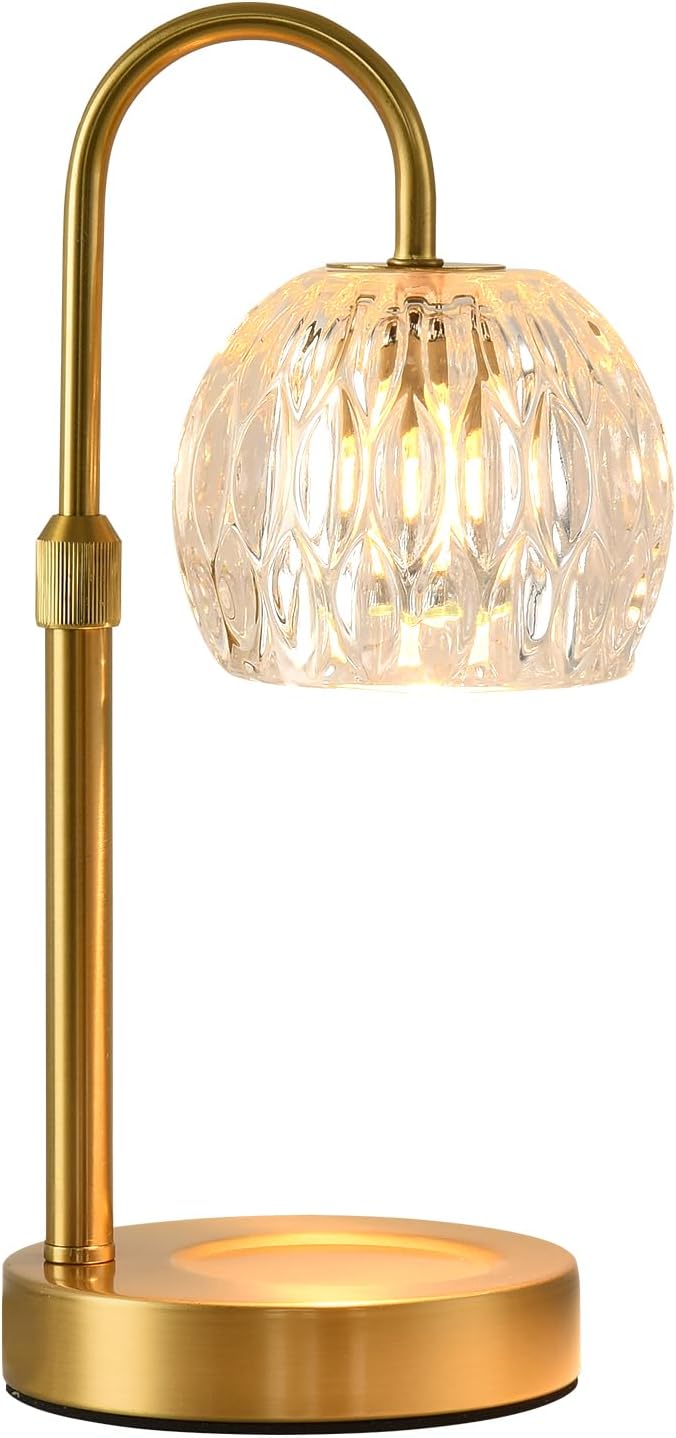 Gold Candle Warmer Lamp with Timer Dimmable, Birthday Gifts for Women Mom, House Warming Gifts New Home Decor, Wax Melt Warmer for Jar Candles