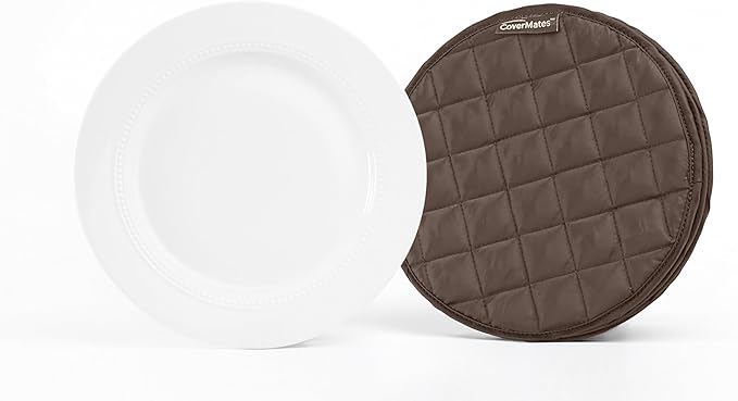 Covermates Keepsakes Quilted Dish Dividers – Set of Padded Plate Protectors for China & Dinnerware Storage, Scratch Protection, Machine Washable, Bronze