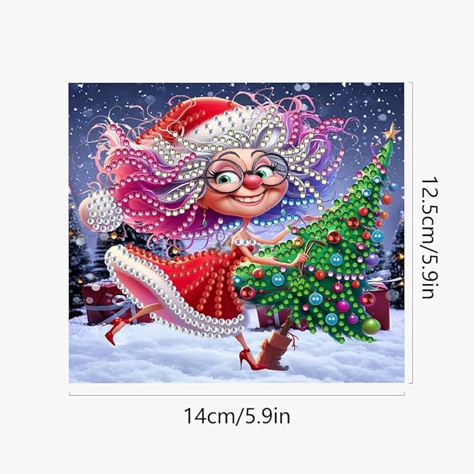 Christmas Greeting Cards Diamond Painting Kit 10PCS DIY Holiday Rhinestone Art Handmade Cards Set for Home Wall Decor and Office Display