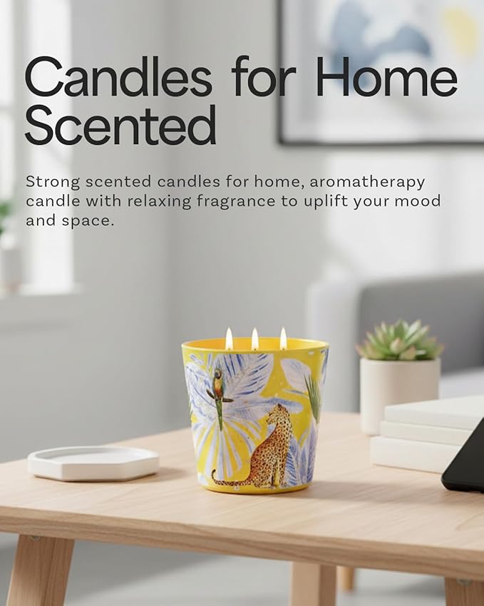 Blood Orange Grapefruit Scented Candle, 30oz Natural Soy Wax, 3 Wick Big Candles for Home Scented, 100+ Hour Slow-Burn,Non Toxic Aromatherapy Candle Gifts for Women&Men | Home,Stress Relief,SPA