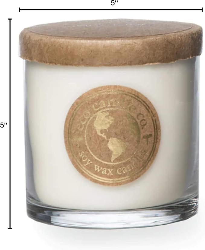 ECO CANDLE CO. Recycled Candle, Sanctuary, 6 oz. - 100% Soy Wax, No Lead, Kraft Paper Label & Lid, Hand Poured, Phthalate Free, Made from Midwest Grown Soybeans, All Natural Wicks