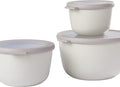Mepal – Multi Bowl Cirqula 3-Piece Set – Food Storage Container with Lid - Suitable as Airtight Storage Box for Fridge & Freezer, Microwave Container & Servable Dish - 500, 1000, 2000ml - Nordic Green