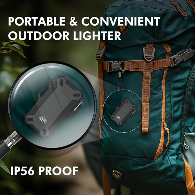 Dual Arc Camp Survival Waterproof Windproof Lighter with Retractable Flexible Long Neck USB Rechargeable Electric Lighter for Candle，Grill,and Outdoor