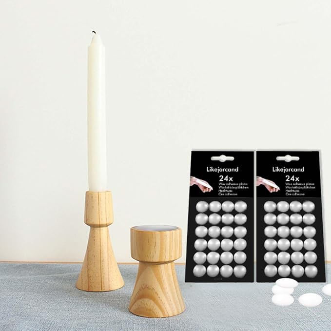 24 Dots White Taper Candle Holders Adhesive candl Grips Small Candle Accessories Inserts-Adhesive, Accessori Candles Wax Sticky Dots(24)