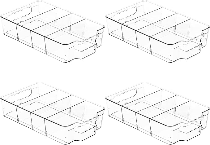 Yieach 6 Pack Pantry Organizers and Storage Bins,Large-Capacity Snack Organizer for Pantry Shelf,Bpa Free Refrigerator Organizers and Clear Fridge Organization and Food Storage Containers for Kitchen