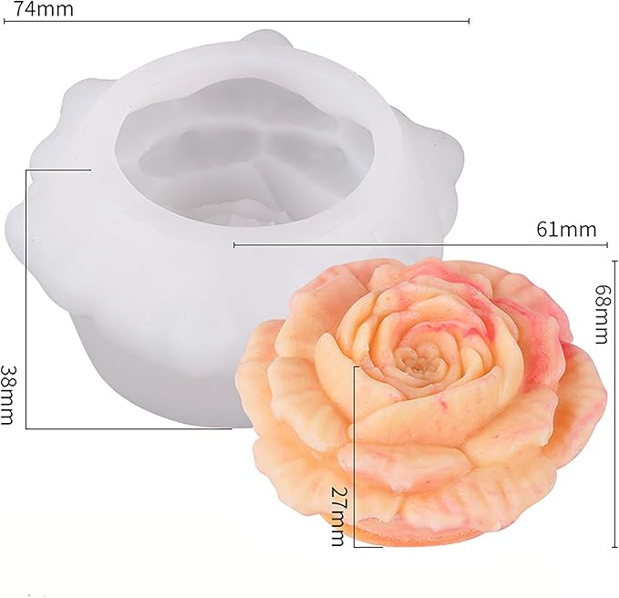 Tulip Flower Petal Mold - Cylinder Molds Silicone Wave Spiral Candle Mold - Silicone Resin Casting Molds for Candle & Resin & Soap Craft Supplies