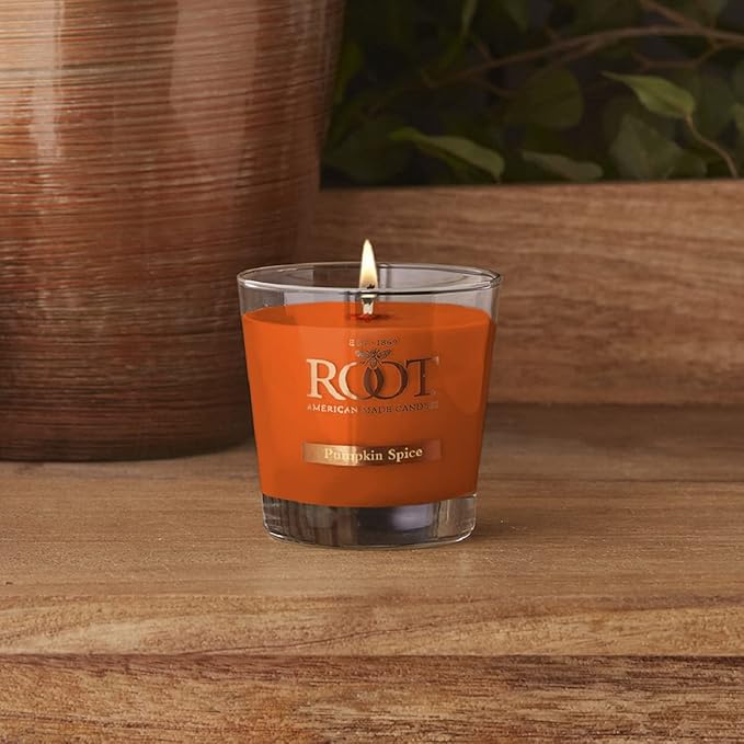 Root Candles Fall Scented Candles Honeycomb Premium Handcrafted Beeswax Blend Candle, Small Veriglass, Pumpkin Spice
