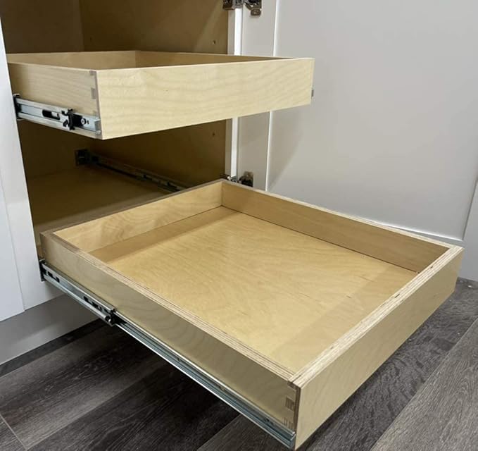 Sublime Design | Pull Out Tray | Baltic Birch Drawer for Kitchen Cabinets | Slide Out Shelves | Roll Out Cabinet Organizer (32" WIDE)