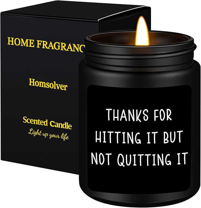 Homsolver Romantic Valentine Gifts for Men, Wedding Anniversary Christmas Valentines Day Gift for Him Boyfriend Husband-Thanks for Hitting It But Not Quitting It-Sandalwood Scented