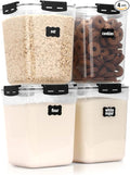 CASA LINGO Airtight Food Storage Containers with Lids, 4.4L Large Pantry Organization and Storage for Flour Sugar Dry Food Cereal, Set of 4 Plastic Food Storage Containers
