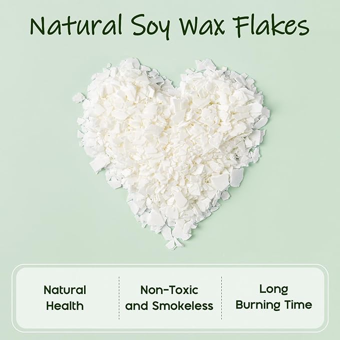 UNOTENA Soy Wax Flakes for Candle Making, Natural Candle Wax, Farm-Sourced, No Additives, Safe and Pure, 2.2LB