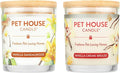 One Fur All Pet House Candle 2 Pack - Plant-Based/Soy - Clean Burning Scented, Long Lasting Pet Odor Candle for Home - Vanilla Sandalwood, Vanilla Creme Brulee