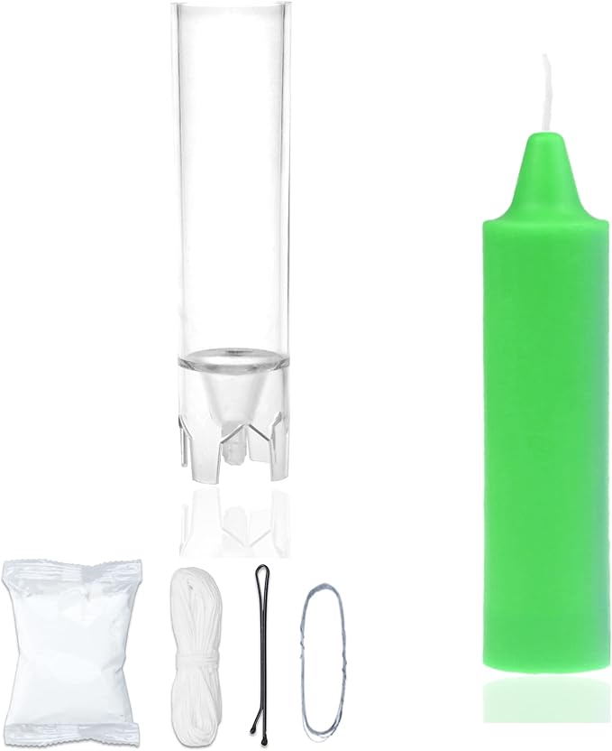MILIVIXAY 1PC Pillar Candle Mold-Dia:1.5 inch,Height:6.0 inch - 30 ft. of Wick,Mold Sealer and a Wick Clip Included as a Gift - Plastic Candle molds for Candle Making.