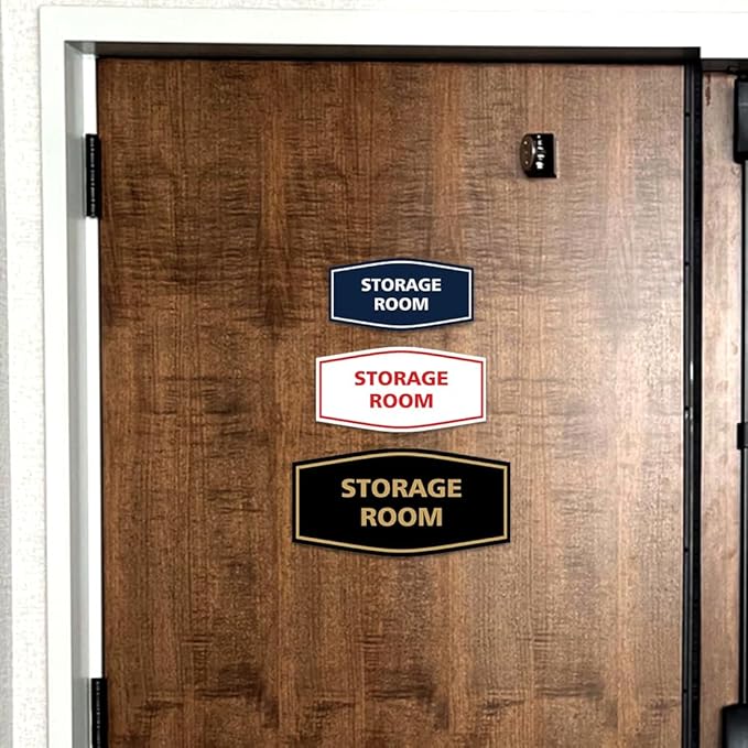 Signs ByLITA Fancy Storage Room Sign (Yellow/Black) - Medium 2 Pack